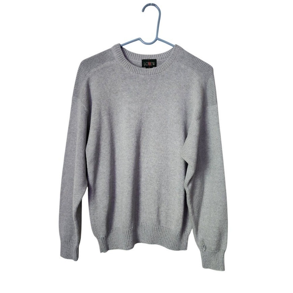 J.CREW Vintage 90s 100% Cotton Gray Crewneck Sweater‎ Size S